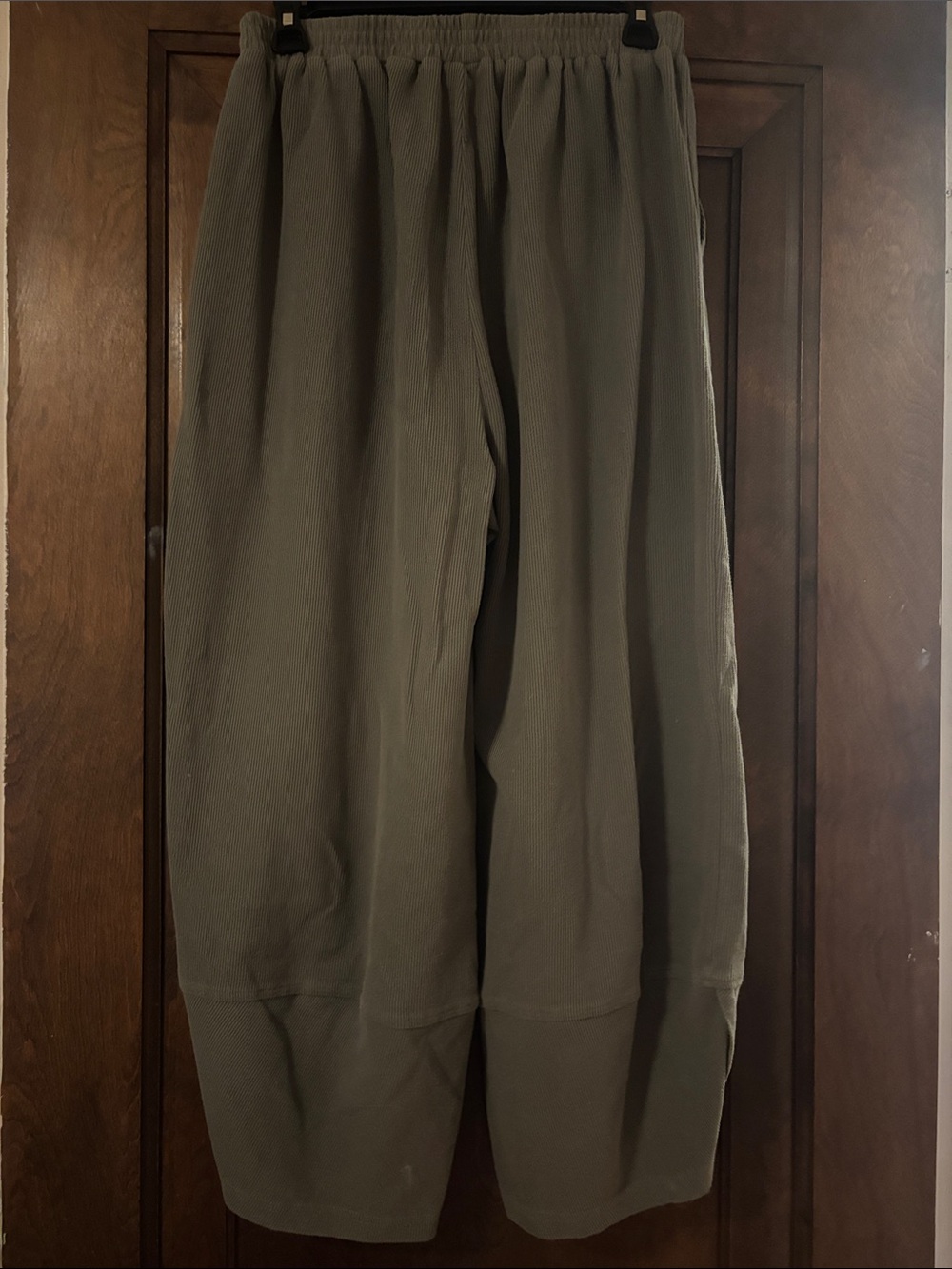 Women’s Olive Green Elastic-Waist Casual Pants
